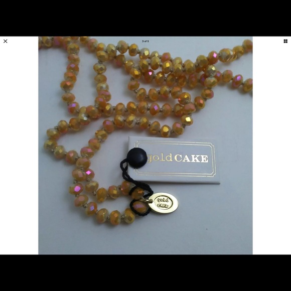 Gold Cake Jewelry Gold Cake Rhinestone Tassel Beaded Necklace